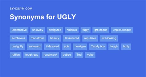 hideously synonym|fancy words for ugly.